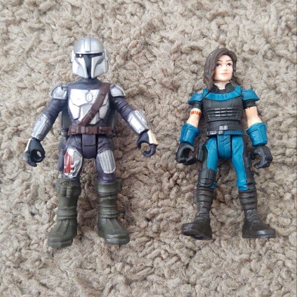 Star Wars Mission Fleet The Mandalorian & Cara Dune Figure 2.5 Inch PRE-OWNED